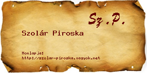Szolár Piroska névjegykártya