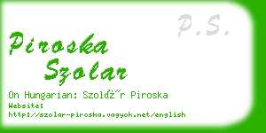 piroska szolar business card